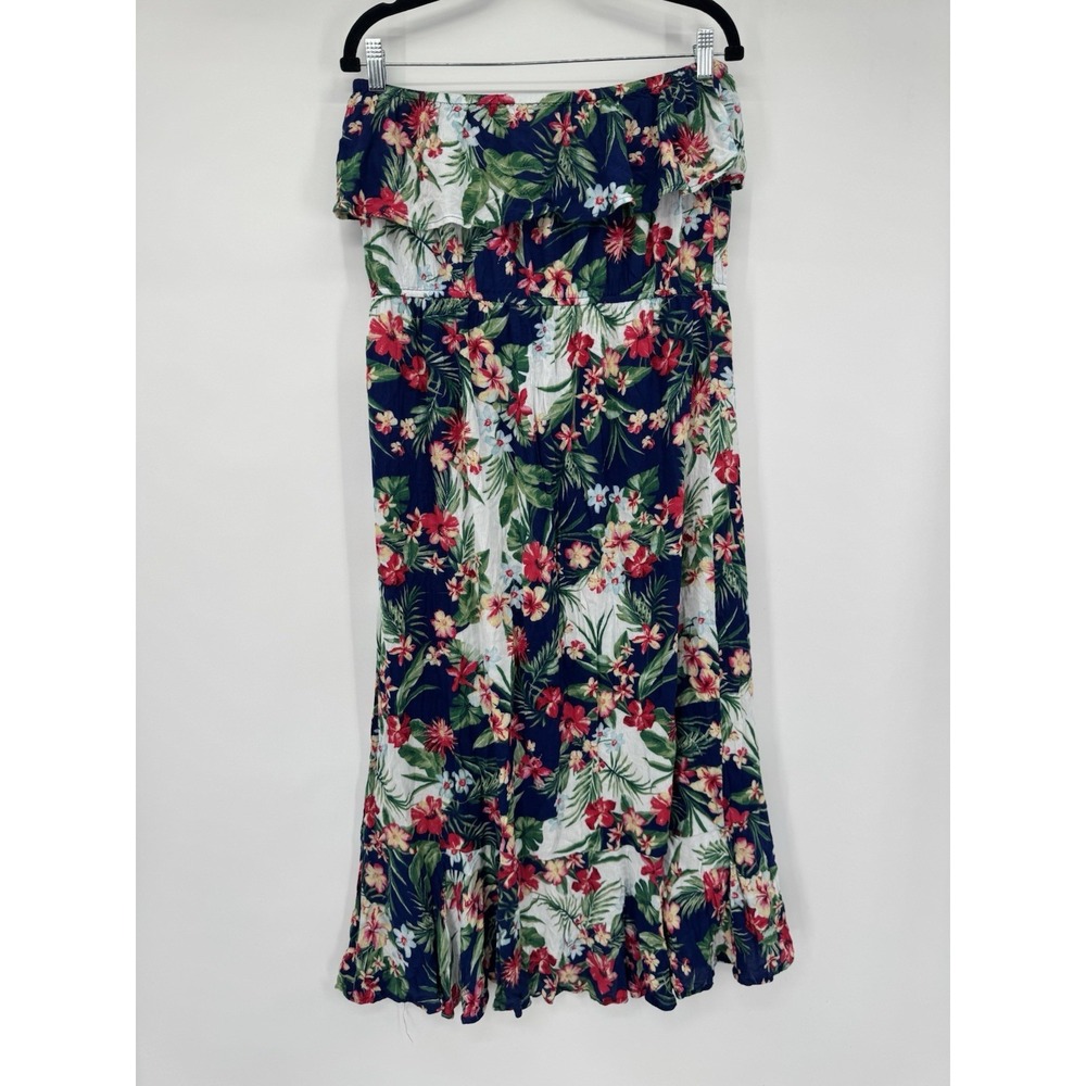 Sofia Vergara XL Strapless Maxi Dress Ruffle tropical vacation resort beach - Picture 10 of 12